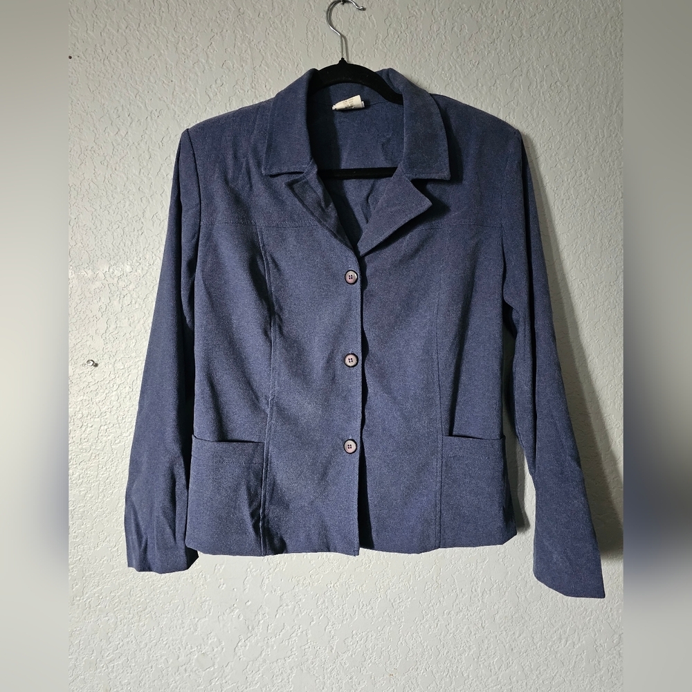 Clio Vintage 90's Navy Blue  Jacket M Pockets Lined